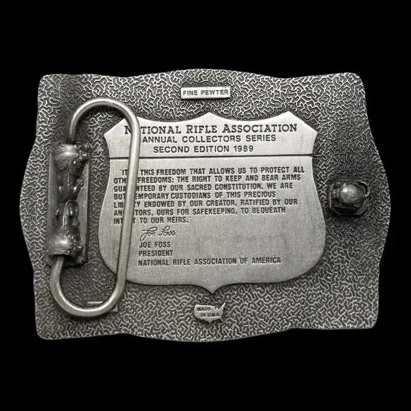 NRA Belt Buckle National Rifle Association Presidents Second Edition 1989 Pewter
